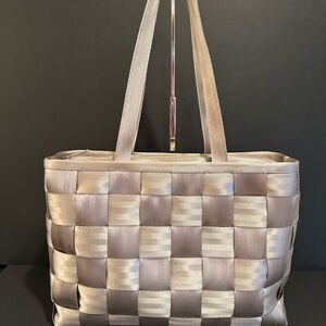 Harveys Seatbelts LARGE Champagne Woven Executive Tote / Laptop Bag